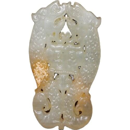 Antique miscellaneous jade pendant ornaments jade jade Shuanglong house