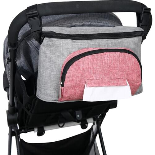 Baby Stroller Bag Universal Pram Pushchair Accessories Storage Hanging Bag Zipper Cover Cup Holder Mummy Bag Shoulder Strap Gift