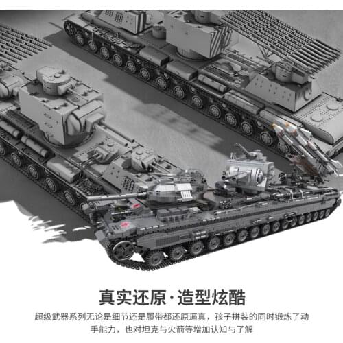 XingBao 06006 Creator MOC Military Series The KV-2 Tank Set Educational Building Blocks Bricks Toys For Kids Model Kit DIY Gifts