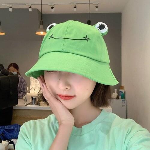 2021 hot sale popular fisherman hat cute frog style adult children parent-child bucket hat sun hat outdoor outing fashion hat