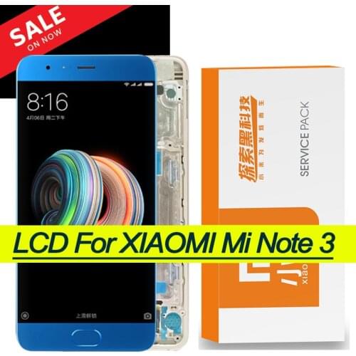 Original 5.5" for Xiaomi Mi Note 3 LCD Display Touch Screen Digitizer With Fingerprint With Frame Mi Note 3 Repair Parts