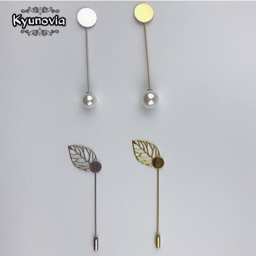 10pcs DIY Boutonnieres Lapel Brooch Pin Pearl Lapel Dress Jewelry Making Accessories Garment Pins Base Blank Tray Brooches D147