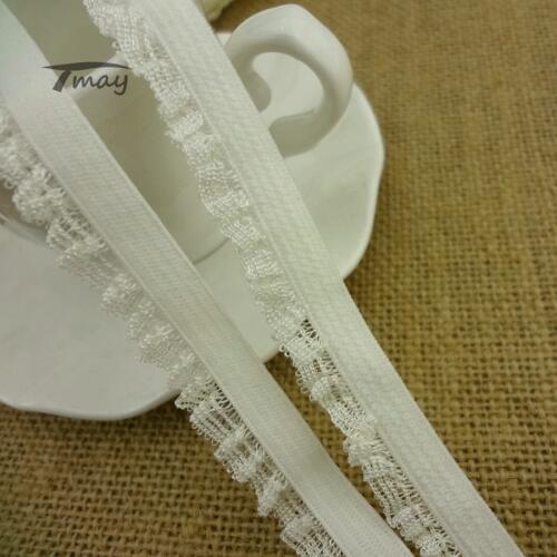 #1239 Beige Color(not white) Elastic Lace Trim 8yards/lot Stretch Elastic Band Mesh Lace Ribbon for DIY Sewing Baby Underwear