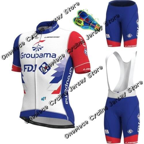 2021 FDJ Cycling Jersey Set Summer Bicycle Champion Clothing Mens Road Bike Shirt Suit bib Shorts MTB Maillot Culotte