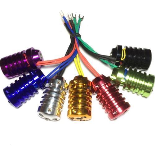 7pcs LED light TATTOO machine GRIP built in light Aluminum Tattoo Machine Grip with 28mm Stainless Steel Back Stem tube/Screws