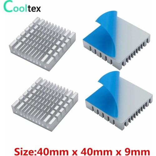 10pcs 40x40x9mm Aluminum Heatsink heat sink Radiator for Electronic Chip IC MOS Cooler Cooling With Thermal Conductive Tape