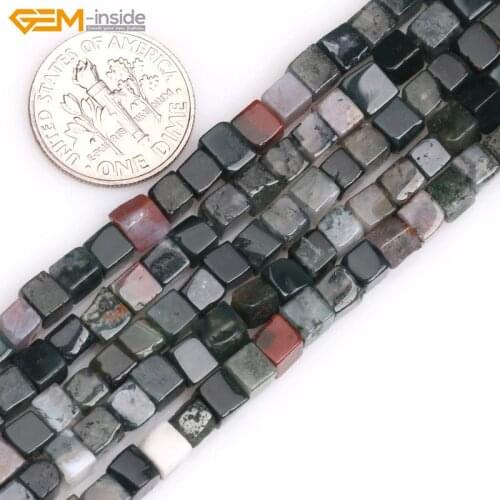 Gem-inside 4mm Natural Stone Beads Cube Freeform Beads For Jewelry Making Beads Bracelet 15inch DIY Beads Necklace
