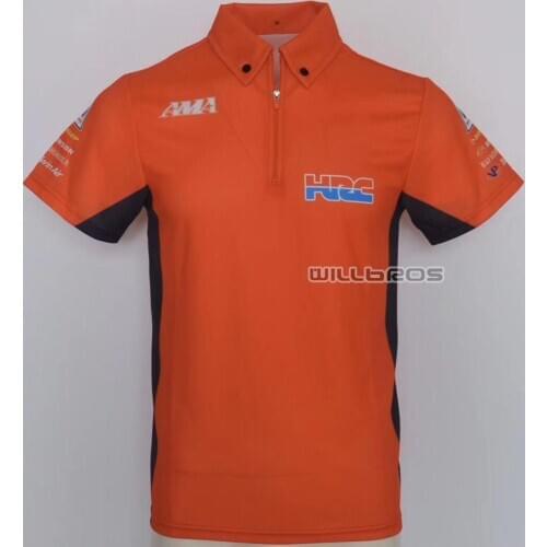 Quick Dry Polo Shirts For Honda Motocross Street Moto Offroad Summer Jersey Orange T-shirt Motorbike Riding Polo Shirts