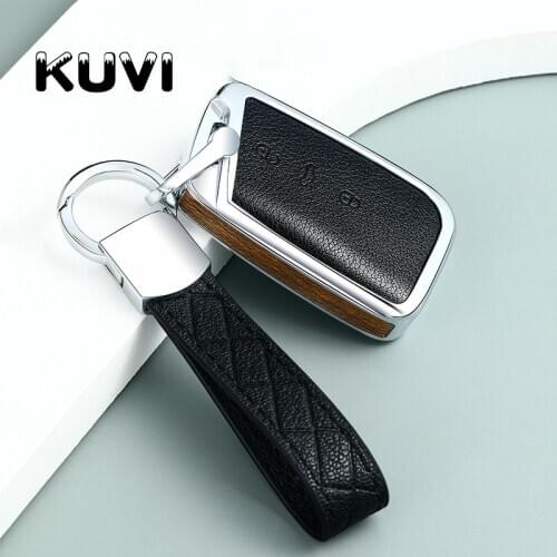 Wood leather alloy Key Cover Case Auto Remote Key Cover Shell For VW Volkswagen Magotan Passat B8 Skoda Superb Kodiaq A7