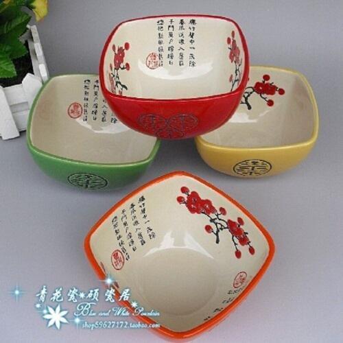 Four-color high temperature ceramics Color bowls ceramic bowls
