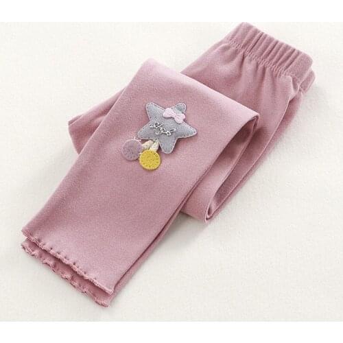 Childrens Trousers Leggings Autumn Spring Baby Comfortable Elastic Trousers Cartoon Girls' Pants Pink Black Color