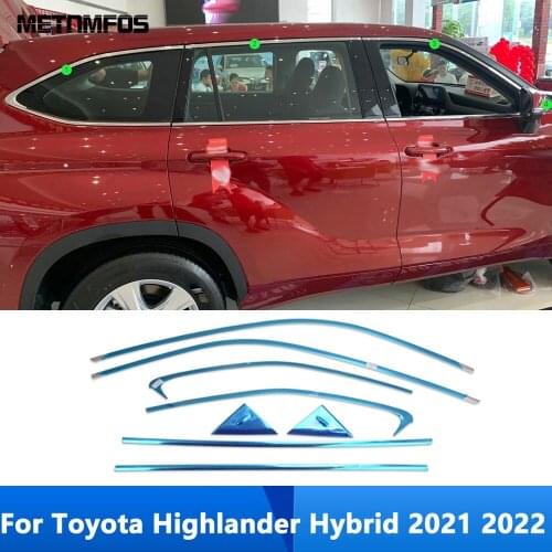 For Toyota Highlander Hybrid 2021 2022 Upper Car Window Frame Sill Strip Molding Trim Sticker Exterior Accessories Car Styling