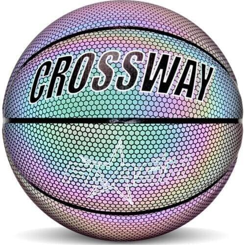 Holographic Basketball Wear-Resistant Luminous For Night Sports Great Gift Personalized Glowing Basketball Reflective Sport Ball