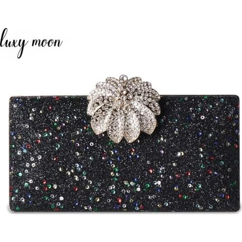 Crystal Clutch Bag for Women Wedding Handbag Exquisite Flower Hasp Evening Clutch Purse Banquet Party Chain Shoulder Bag ZD1580