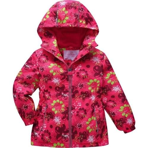 New Fashion Jacket For Girls Flower Warm Teenage Coat Childrens Jackets Baby Double-deck Fleece Windbreakers Waterproof Clothes