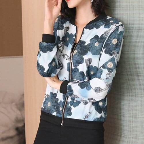 2021 Fashion Summer Jacket Women Print Basic Jacket Thin Long Sleeve Female Bomber Baseball Jacket Sunscreen Outwear Clothing