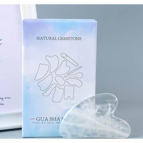 Sliming Face Body Scraper Rock Quartz Scraping Board With Box Crystal Stone Guasha Massage Tools Foot Guash Scratch Massager