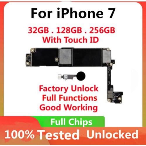 For iPhone 7 Support 4G LTE Network Motherboard With /No Touch ID Original Unlocked Logic board Mainboard IOS Support No iCloud