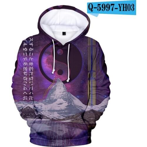 Cute Men/women Vaporwave 3D Hoodies Mens Spring Autumn Fashion Vaporwave 3D Hoodies Women Boys Girls Sweatshirt Tops