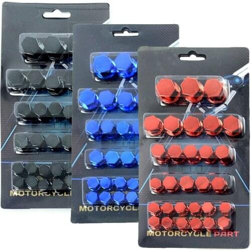 30pcs Motorcycle Modification Screw Cap Decoration for Motor Scooters Electric Car Colored Nut Cover Accessories 1.4/1.2/1/0.8CM