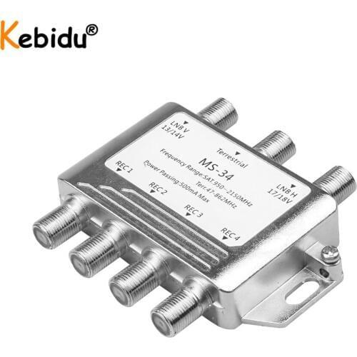 Multi Switch 3 IN 4 Out MS34EZ FTA TV LNB Switch Cascade Multiswitch DiSEqC Satellite Stand-Alone For DVB-S2 And DVB-T2