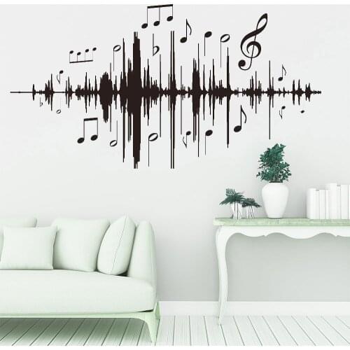 Music Audio Note Wall Stickers Vintage Classroom Wall Decals Vinyl Home Interior Wall Murals For Living Room Decoration Y339