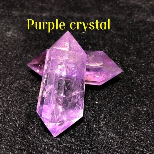 Amethyst Yellow crystal Double Point Quartz Stone Feng Shui Healing Reiki Home Decoration Stone Handicraft Decoration DT