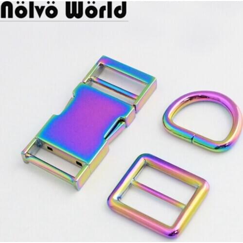 Nolvo World 1-5-20pcs 65X25mm 1 inch Rainbow finish Side Release Buckle For Dog Pets Dollar Accessories Wholesale