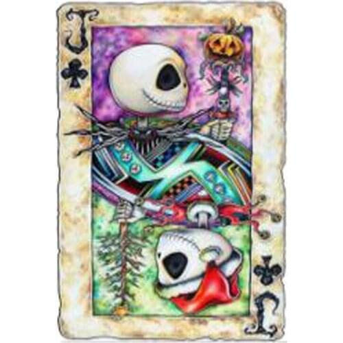 New DIY diamond painting Halloween playing cards skull dotted cross-stitch full diamond embroidery decorative painting