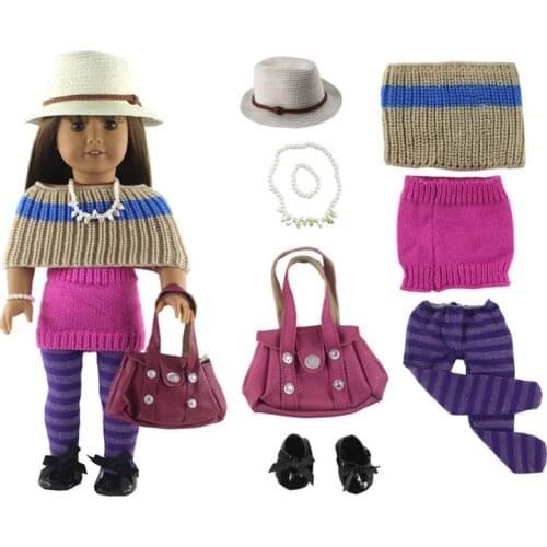 New 1 set Fashion Doll Clothes Set Toy Clothing Outfit girl Doll Clothes for 18 inch American Doll