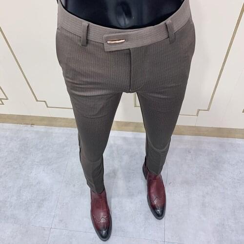 2021 Spring Autumn New Mens Business Suit Pant Ankle Length Casual Mens Dress Pants High Quality Male Formal Work Trousers F108