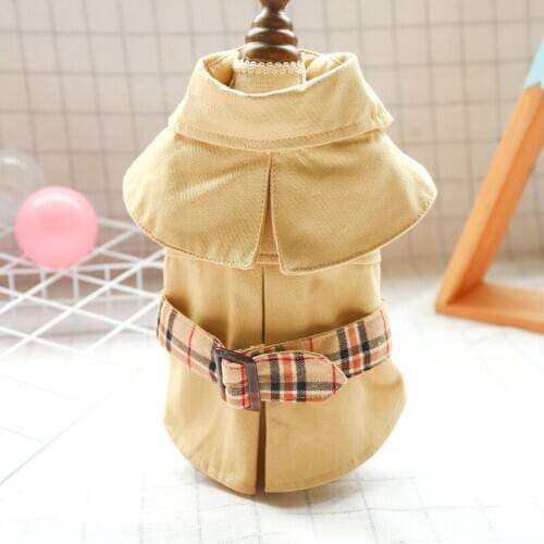 Dog Clothes Autumn Winter Cotton Classic A-line Silhouette WindBreaker Pet Clothing For Dogs Chihuahua British style Dogs Coats