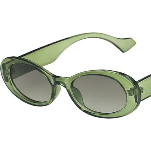 Oval Sunglasses Men Women Green Pink Yellow Lens UV400 Protection Eyewear Fashion Design Gafas De Sol