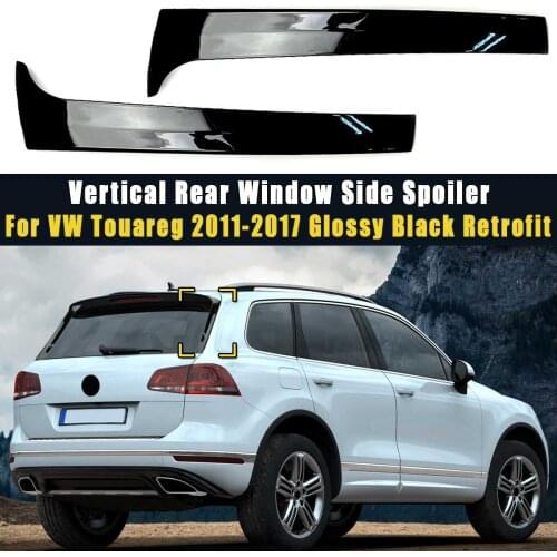 Pair Vertical Rear Window Side Spoiler Canard Splitter For VW for Touareg 2011 2012 2013 2014 2015 -2017 Glossy Black Retrofit