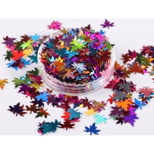 10g 6mm Ultra Thin Nail Sequins Mixed Gradient Maple Leaf Sequins Paillettes For Nails Art Manicure,3d Diy Nail Art Decoration