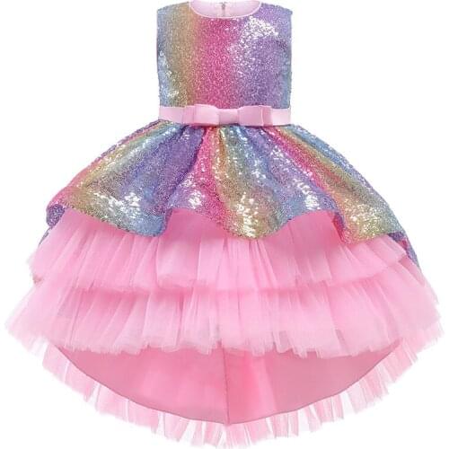 Teen Girl Dresses Girl Ball Gown Tutu Princess Dress Sequin Bow Baby Girl Dress Birthday Wedding Party Dress Children Clothes