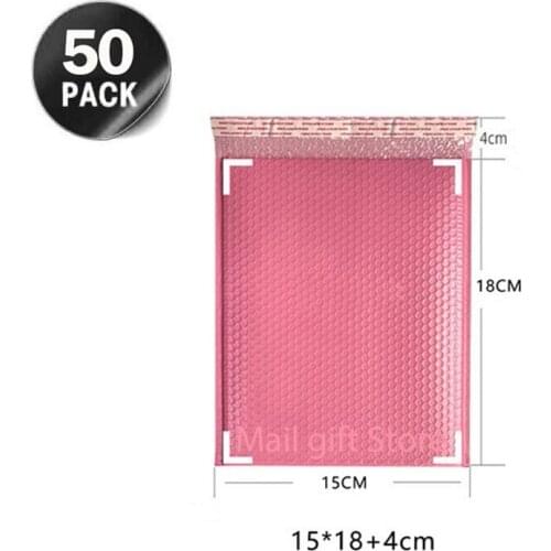 Gift Packaging 50pcs15x18CM Pink Packaging Padded Pearl Envelope Bag For Bubble Envelope Mailer Office For Self Bag