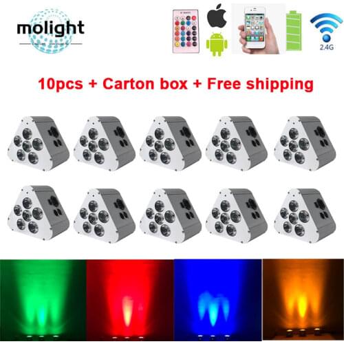 RGBWAUV Battery powered Wifi & IRC remote LED Uplights DJ light led battery Wireless dmx uplighting for Weddings Party Events