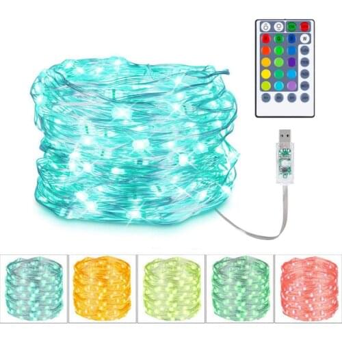 5m 10m 20m Led Christmas String Light RGB 16 Colors Changing Fairy String Light Remote Wedding Patio Christmas Lamp USB Powered