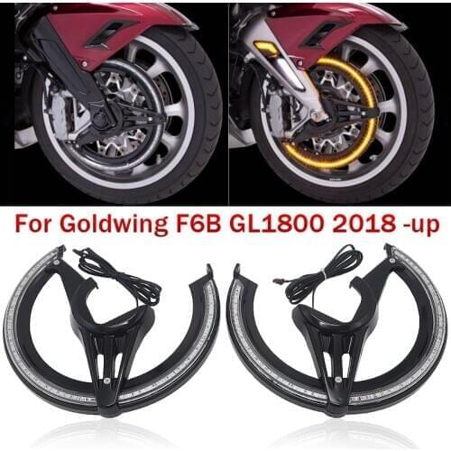 New Motorcycle Brake Disc Rotor Covers LED Ring Light For Honda GL1800 Goldwing F6B GL 1800 Chrome Accessories 2018-UP 2019 2020