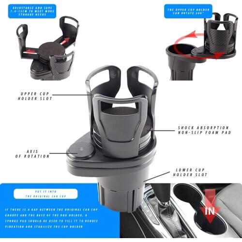 Universal Car Water Cup Holder 360 Degree Rotation Drink Bottle Bracket ABS Car Bottle Support