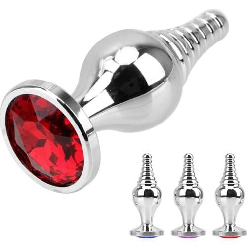 Jewelry Metal Butt Plug Anus Dilator Removable Tail Anal Beads Prostate Massager Thin Screw Thread Anal Plug