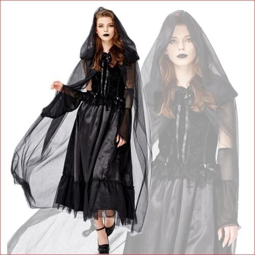 Vampire Cosplay Women Halloween Costume for Girl Wedding Ghost Bride Flower Female Witch Costume Voodoo Doll Disfraz Fancy Dress