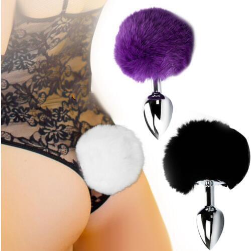 Women Masturbator Faux Fox Tail Metal Anal Plug Butt Couple Flirting Sex Toys great sex stimulation and pleasure