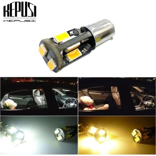 1x T4W BA9S 8 SMD 5630 Car LED Interior Lamp Side Marker Backup Tail Reading Bulb Door License Plate Light warm white