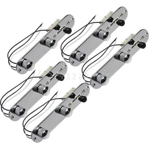5pcs Chrome Loaded 3 Way Switch Control Plate For Electric Guitar Replacement