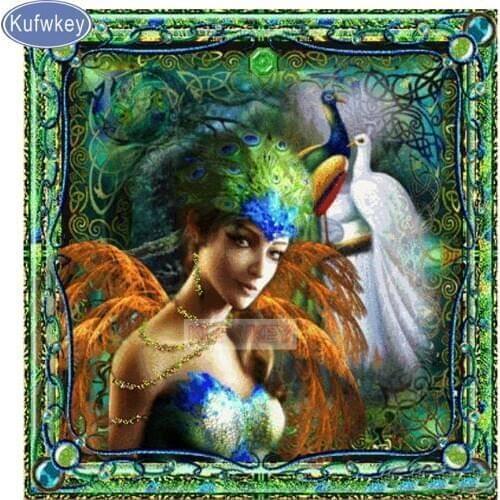 Full square/round drill Diamond Painting Cross Stitch"peacock/Fairy"Home Decor Embroidery Fantasy Girl mosaic diamond home decor