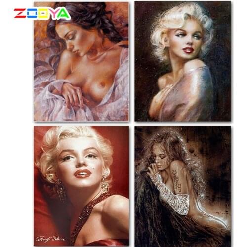 5D DIY Diamond Painting Portrait Sexy Woman Crystal Diamond Painting Cross Stitch Nude Art Needlework Home Decorative BJ859