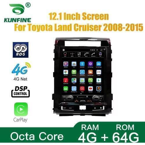 Tesla Screen Octa Core 4GB RAM 64GM ROM Android 10.0 Car DVD GPS Player Deckless Car Stereo ForToyota Land Cruiser 2008-2015