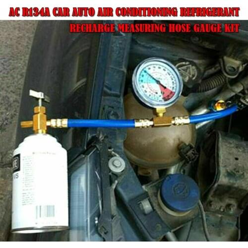 Car Vehicle Air Conditioning Refrigerant Recharge Kit A/C R134a Hose Gas Gauge Refrigerant Recharge Measuring Hoses With Pressur